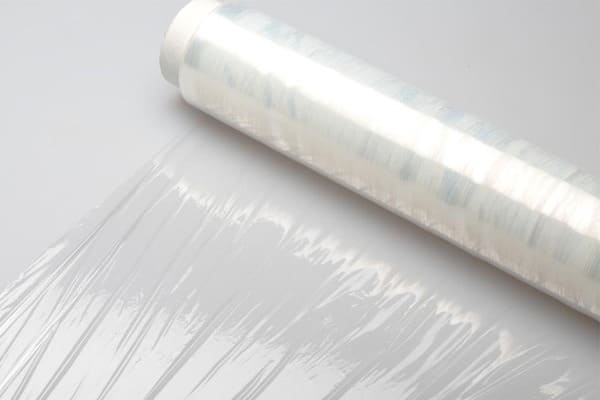 a roll of clear plastic wrap